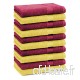 BETZ Lot de 10 Serviettes débarbouillettes lavettes Taille 30x30 cm en 100% Coton Premium Couleur Rouge foncé et Jaune - B00UJ8X7QM